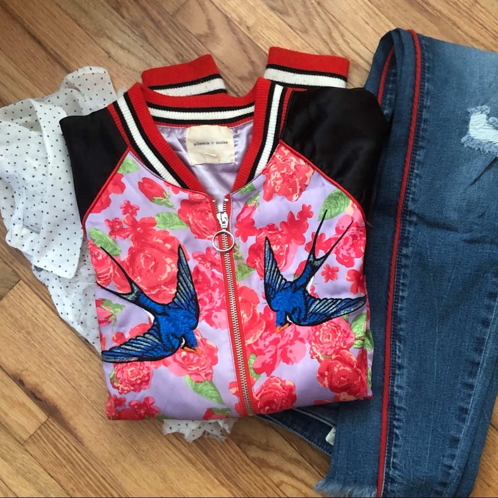 UO Silence and Noise Embroidered Track Jacket